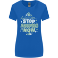 Stop Asking Now New Baby Pregnancy Pregnant Womens Wider Cut T-Shirt Royal Blue