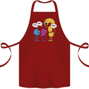Stop Wait What Funny English Lit Punctuation Cotton Apron 100% Organic Maroon