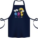 Stop Wait What Funny English Lit Punctuation Cotton Apron 100% Organic Navy Blue