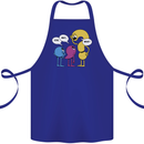 Stop Wait What Funny English Lit Punctuation Cotton Apron 100% Organic Royal Blue