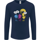 Stop Wait What Funny English Lit Punctuation Mens Long Sleeve T-Shirt Navy Blue
