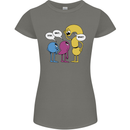 Stop Wait What Funny English Lit Punctuation Womens Petite Cut T-Shirt Charcoal