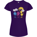 Stop Wait What Funny English Lit Punctuation Womens Petite Cut T-Shirt Purple