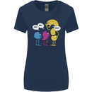 Stop Wait What Funny English Lit Punctuation Womens Wider Cut T-Shirt Navy Blue