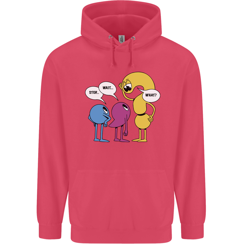 Stop Wait What Funny Punctuation English Lit Childrens Kids Hoodie Heliconia