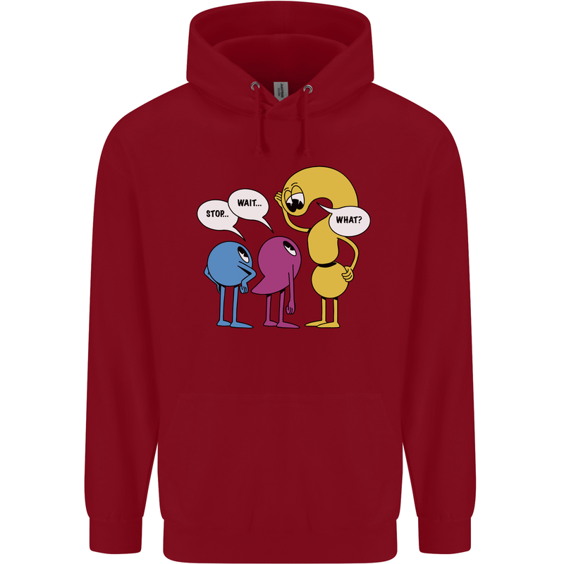 Stop Wait What Funny Punctuation English Lit Childrens Kids Hoodie Red