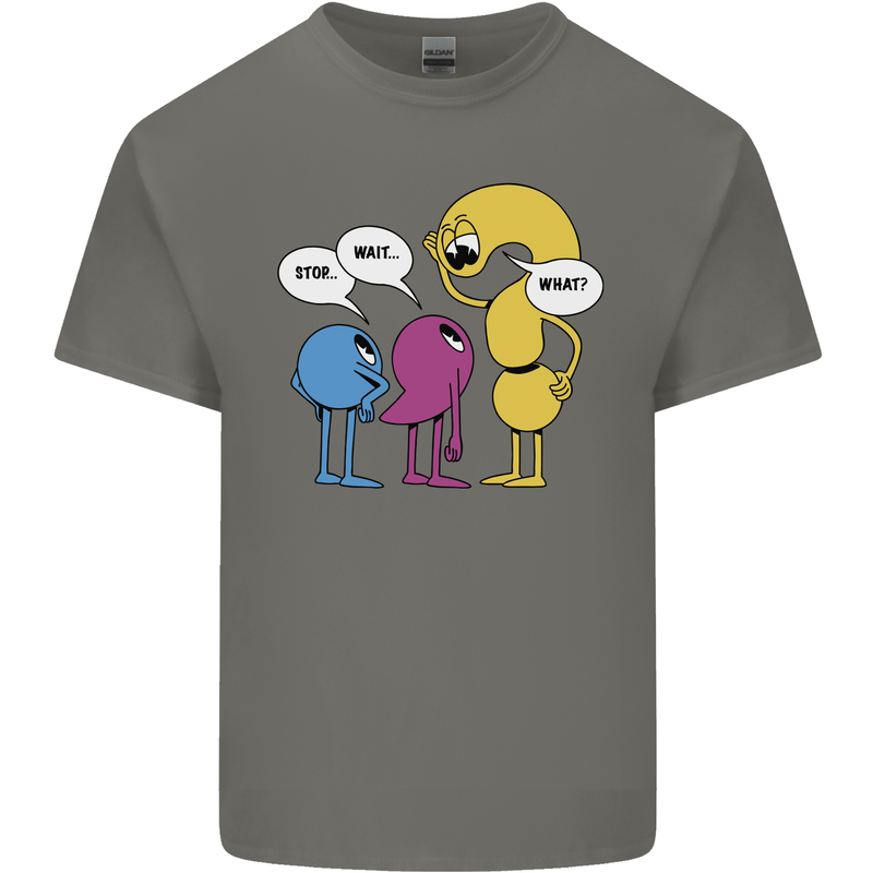 Stop Wait What Funny Punctuation English Lit Kids T-Shirt Childrens Charcoal