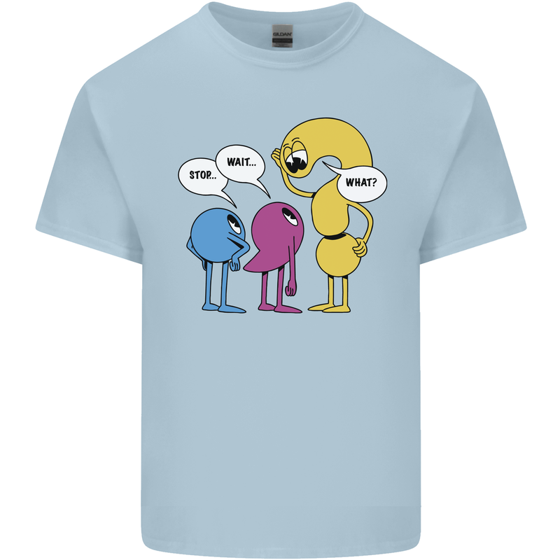Stop Wait What Funny Punctuation English Lit Kids T-Shirt Childrens Light Blue