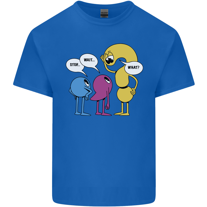 Stop Wait What Funny Punctuation English Lit Kids T-Shirt Childrens Royal Blue