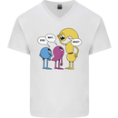 Stop Wait What Funny Punctuation English Lit Mens V-Neck Cotton T-Shirt White