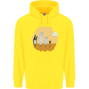 Storage Evolution Floppy Disk to Cloud PC Mens 80% Cotton Hoodie Yellow