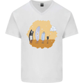 Storage Evolution Floppy Disk to Cloud PC Mens V-Neck Cotton T-Shirt White