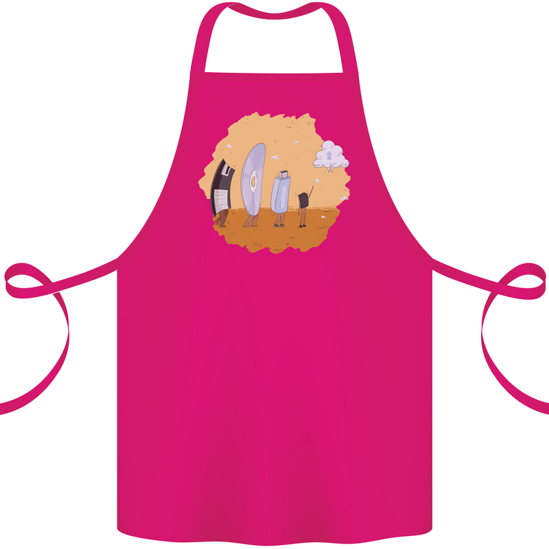Storage Evolution Retro SSD CD Flash Drive PC Cotton Apron 100% Organic Pink