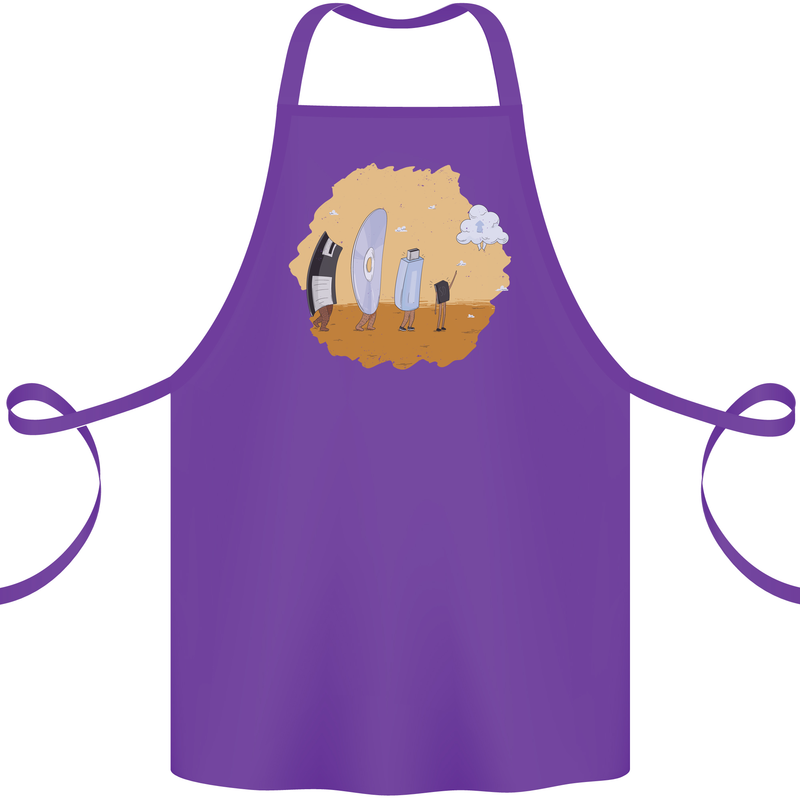 Storage Evolution Retro SSD CD Flash Drive PC Cotton Apron 100% Organic Purple