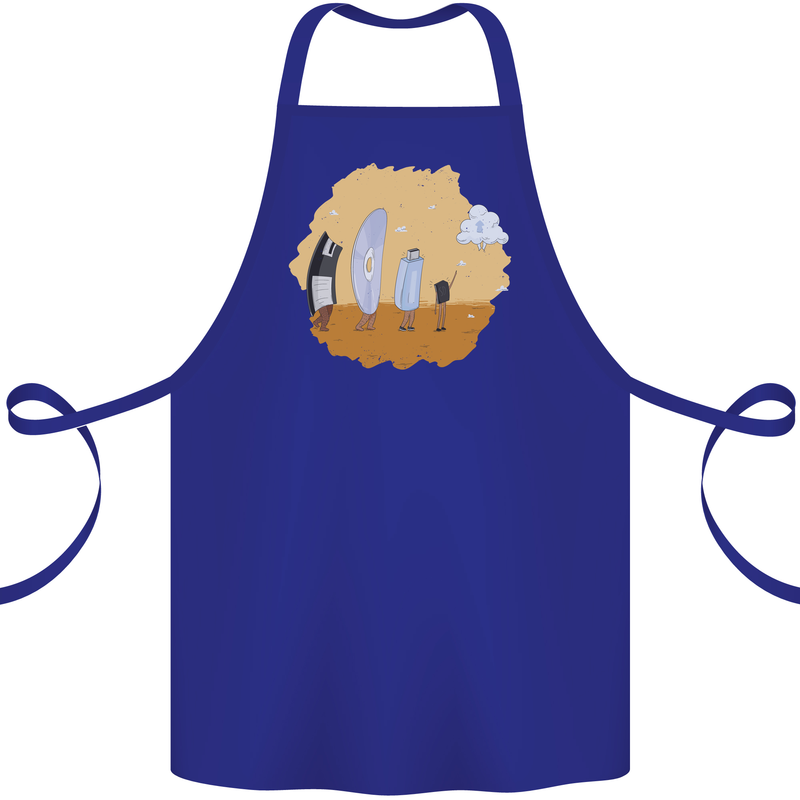 Storage Evolution Retro SSD CD Flash Drive PC Cotton Apron 100% Organic Royal Blue