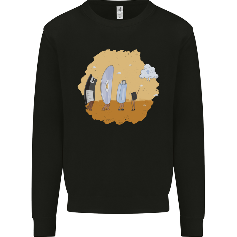 Storage Evolution Retro SSD CD Flash Drive PC Kids Sweatshirt Jumper Black
