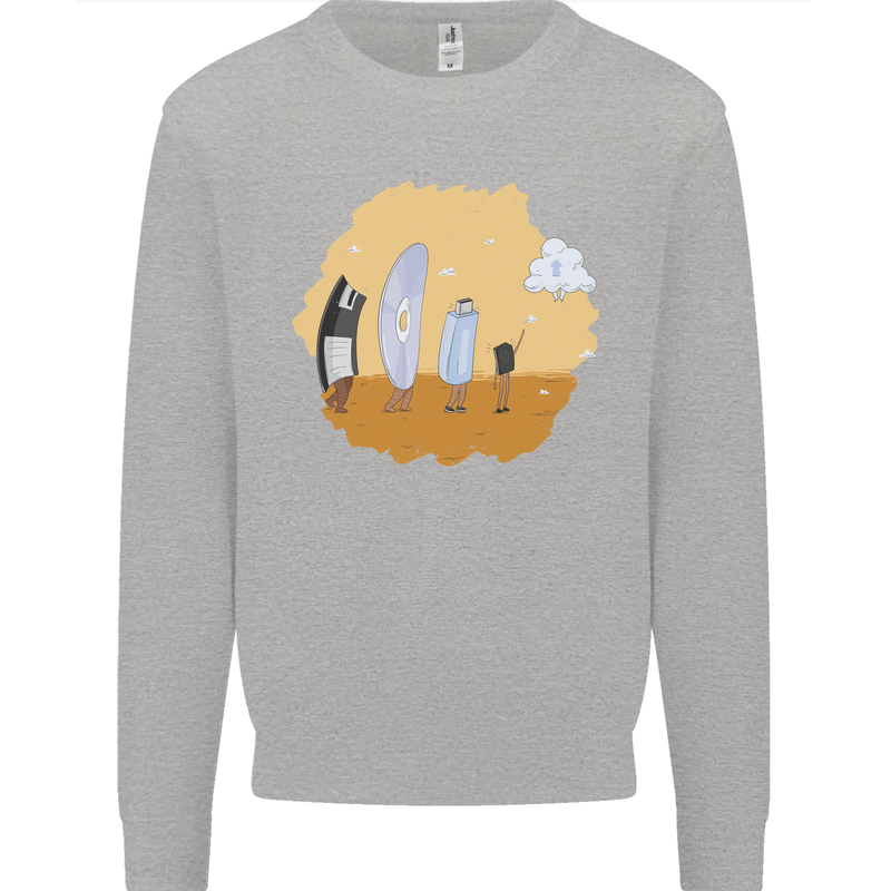 Storage Evolution Retro SSD CD Flash Drive PC Kids Sweatshirt Jumper Sports Grey