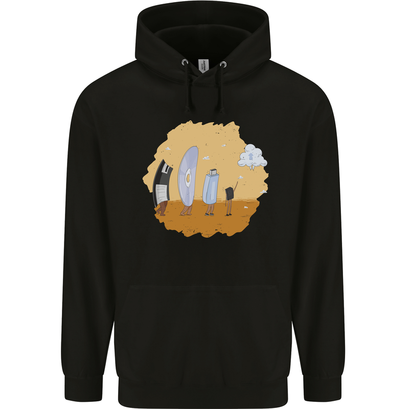 Storage Evolution Retro SSD CD Flash Drive PC Mens 80% Cotton Hoodie Black