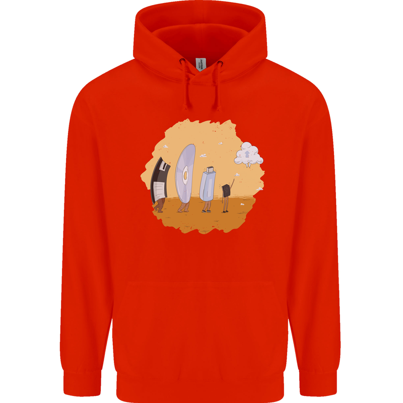 Storage Evolution Retro SSD CD Flash Drive PC Mens 80% Cotton Hoodie Bright Red