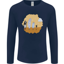 Storage Evolution Retro SSD CD Flash Drive PC Mens Long Sleeve T-Shirt Navy Blue