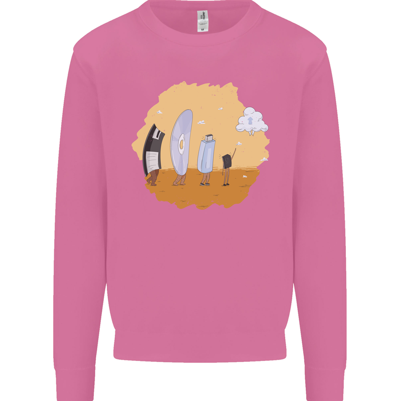 Storage Evolution Retro SSD CD Flash Drive PC Mens Sweatshirt Jumper Azalea