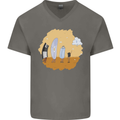 Storage Evolution Retro SSD CD Flash Drive PC Mens V-Neck Cotton T-Shirt Charcoal