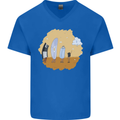 Storage Evolution Retro SSD CD Flash Drive PC Mens V-Neck Cotton T-Shirt Royal Blue