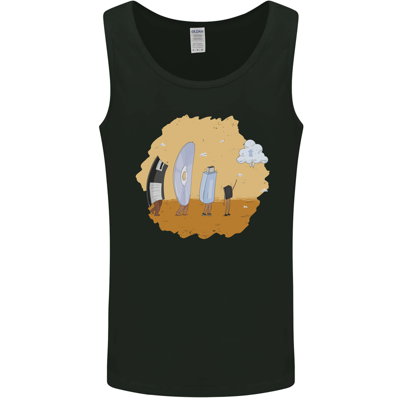 Storage Evolution Retro SSD CD Flash Drive PC Mens Vest Tank Top Black
