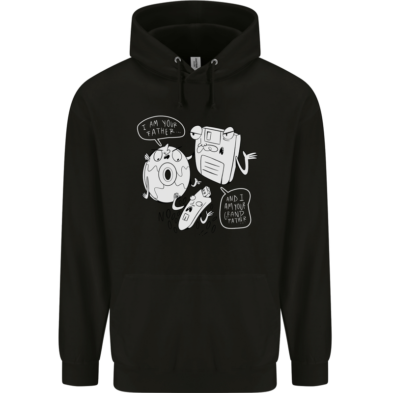 Storage Father Flash Drive CD ROM Floppy Childrens Kids Hoodie Black
