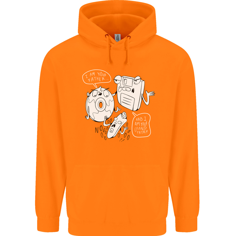 Storage Father Flash Drive CD ROM Floppy Childrens Kids Hoodie Orange
