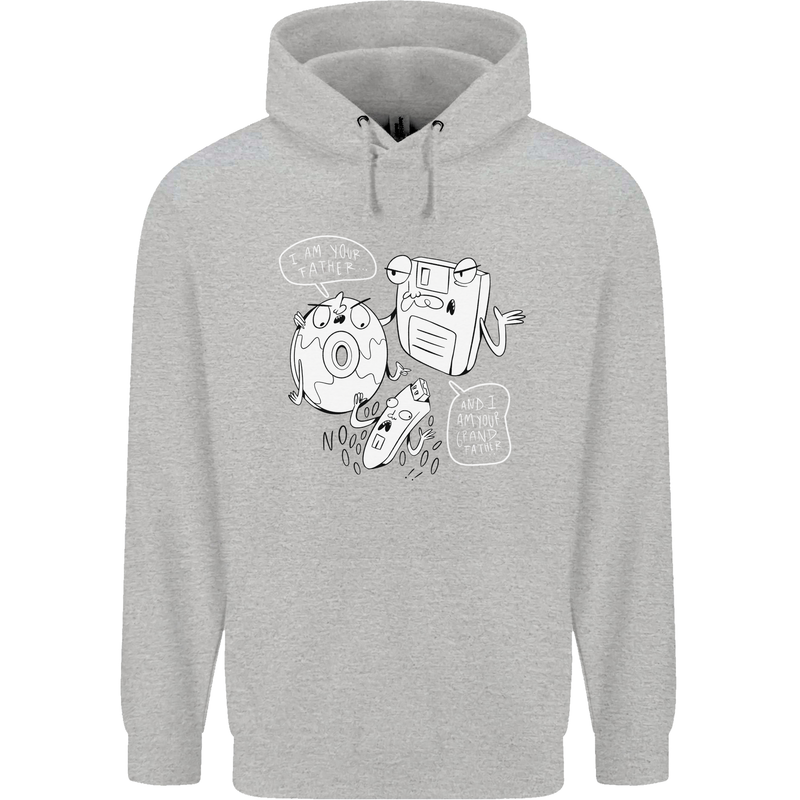 Storage Father Flash Drive CD ROM Floppy Childrens Kids Hoodie Sports Grey