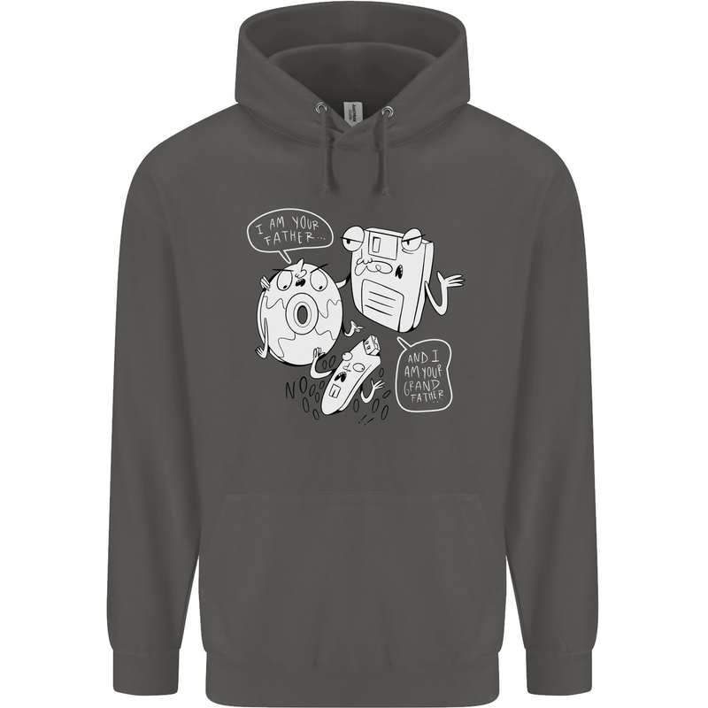 Storage Father Flash Drive CD ROM Floppy Childrens Kids Hoodie Storm Grey