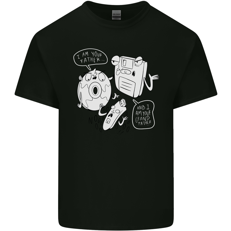 Storage Father Flash Drive CD ROM Floppy Kids T-Shirt Childrens Black