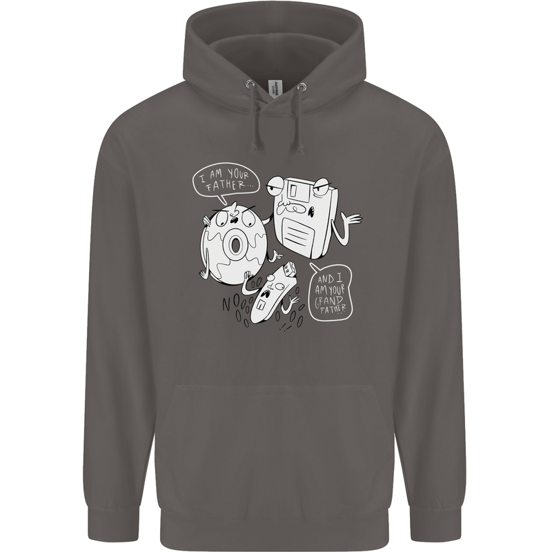 Storage Father Flash Drive CD ROM Floppy Mens 80% Cotton Hoodie Charcoal