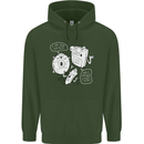 Storage Father Flash Drive CD ROM Floppy Mens 80% Cotton Hoodie Forest Green