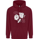 Storage Father Flash Drive CD ROM Floppy Mens 80% Cotton Hoodie Maroon