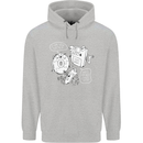 Storage Father Flash Drive CD ROM Floppy Mens 80% Cotton Hoodie Sports Grey