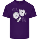 Storage Father Flash Drive CD ROM Floppy Mens Cotton T-Shirt Tee Top Purple