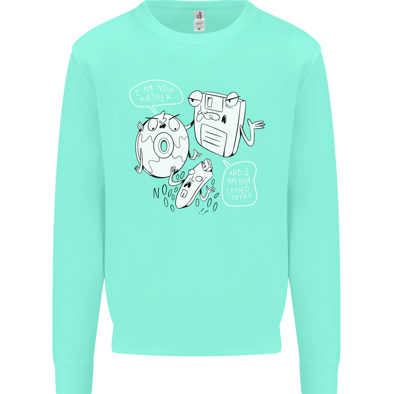 Storage Father Flash Drive CD ROM Floppy Mens Sweatshirt Jumper Peppermint
