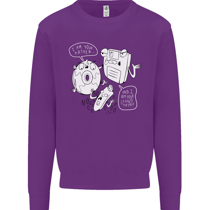 Storage Father Flash Drive CD ROM Floppy Mens Sweatshirt Jumper Purple