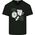 Storage Father Flash Drive CD ROM Floppy Mens V-Neck Cotton T-Shirt Black