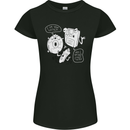 Storage Father Flash Drive CD ROM Floppy Womens Petite Cut T-Shirt Black