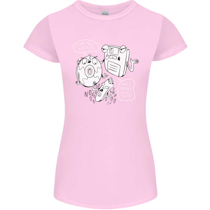Storage Father Flash Drive CD ROM Floppy Womens Petite Cut T-Shirt Light Pink