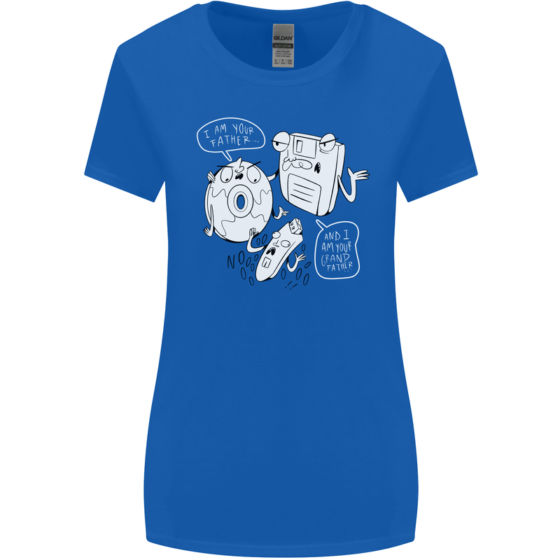 Storage Father Flash Drive CD ROM Floppy Womens Wider Cut T-Shirt Royal Blue