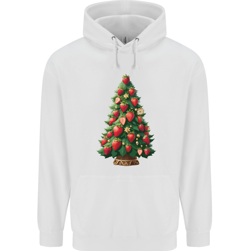 Strawberry Christmas Tree Xmas Childrens Kids Hoodie White