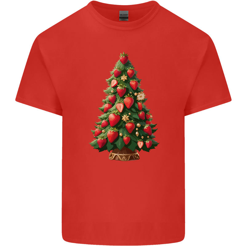 Strawberry Christmas Tree Xmas Kids T-Shirt Childrens Red