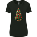 Strawberry Christmas Tree Xmas Womens Wider Cut T-Shirt Black