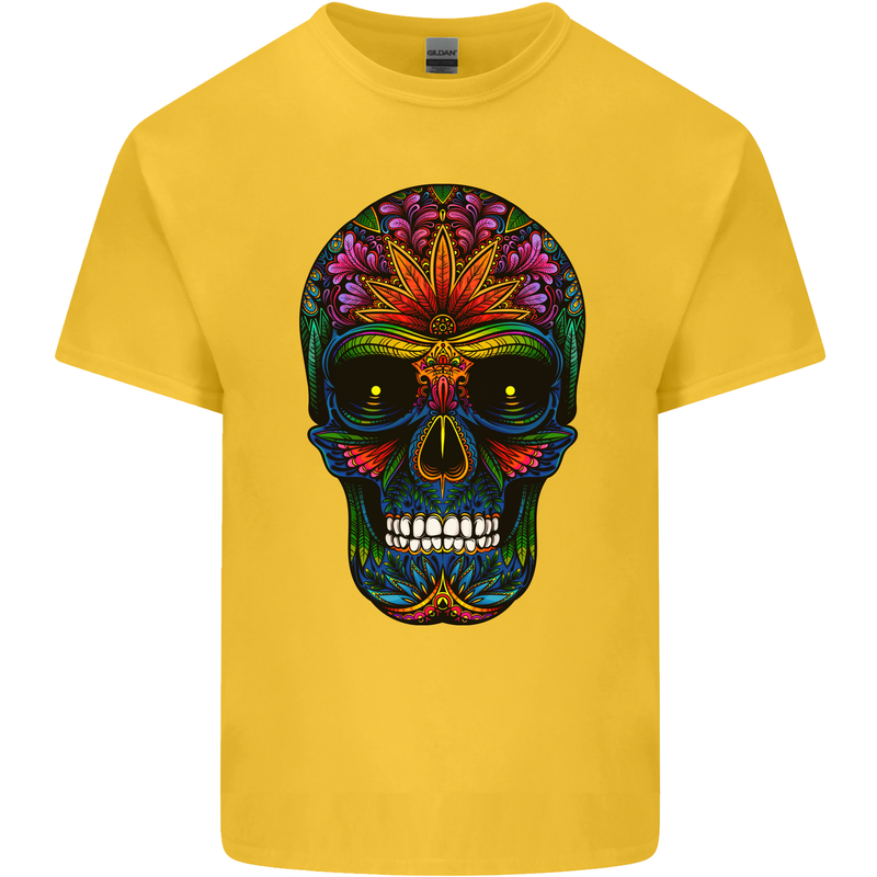 Sugar Skull Kids T-Shirt Childrens Yellow