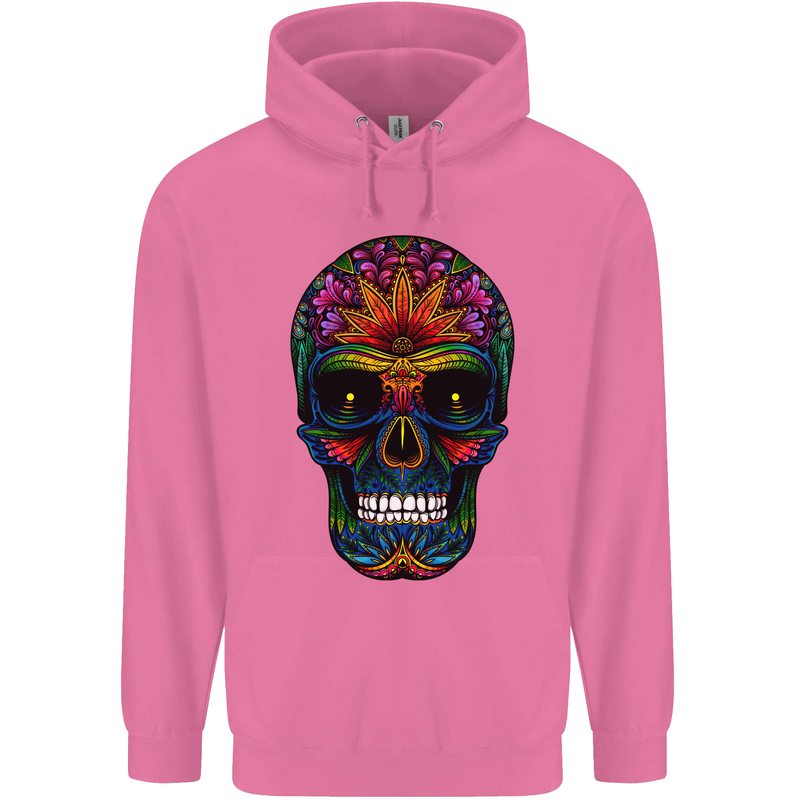 Sugar Skull Mens 80% Cotton Hoodie Azelea