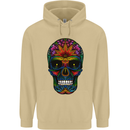 Sugar Skull Mens 80% Cotton Hoodie Sand
